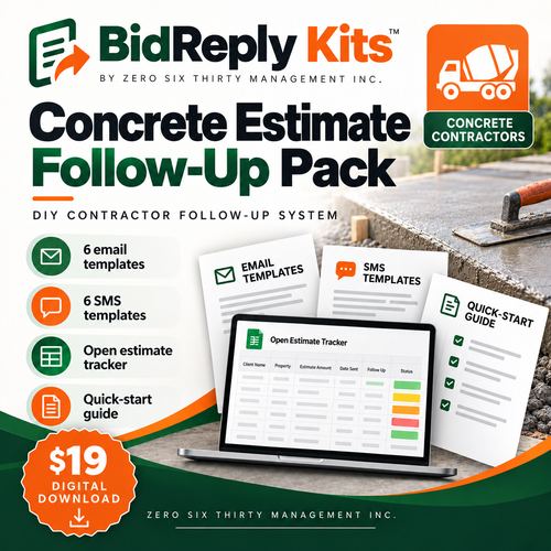BidReply Kits Concrete Estimate Follow-Up Pack digital product cover