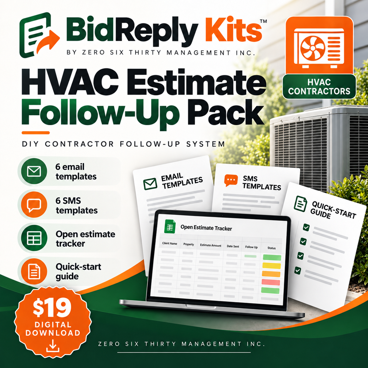 BidReply Kits HVAC Estimate Follow-Up Pack digital product cover