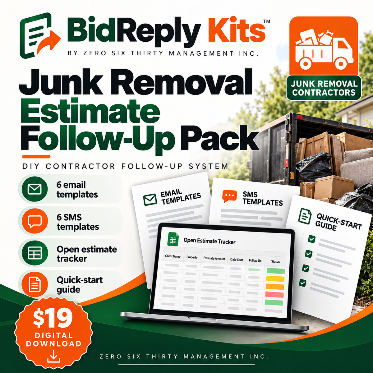 BidReply Kits Junk Removal Estimate Follow-Up Pack digital product cover