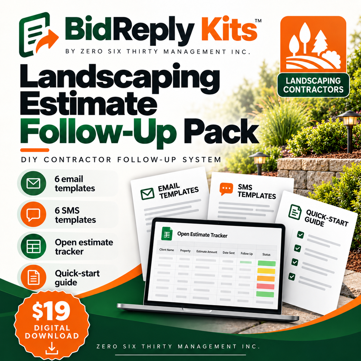 BidReply Kits Landscaping Estimate Follow-Up Pack digital product cover