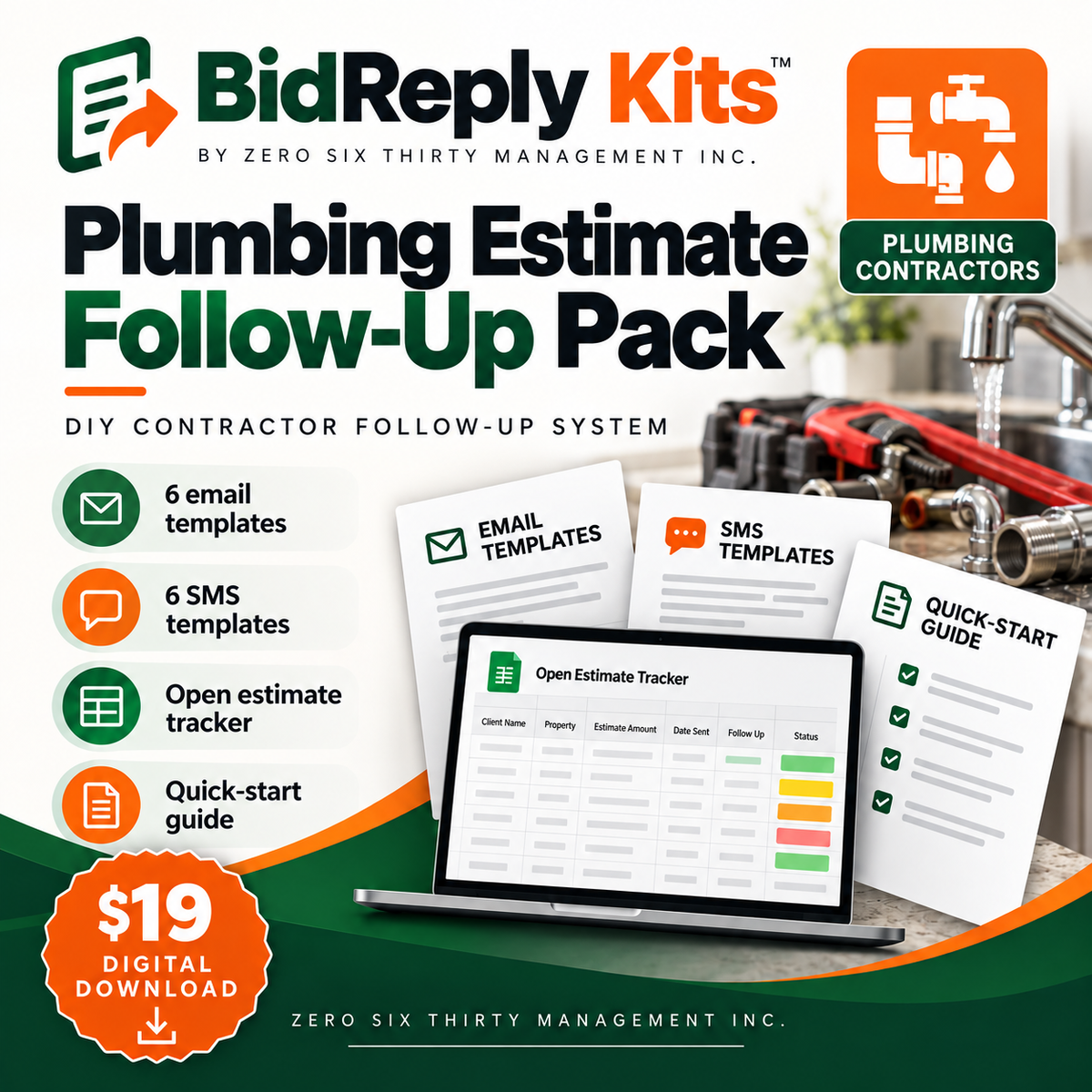 BidReply Kits Plumbing Estimate Follow-Up Pack digital product cover